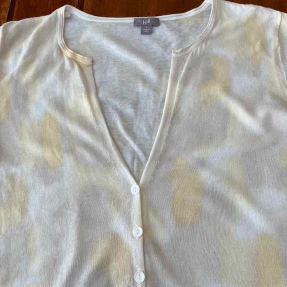 J. Jill Yellow, Tan and White Painted Desert Look Button Front Cardigan Sweater - Picture 4 of 4